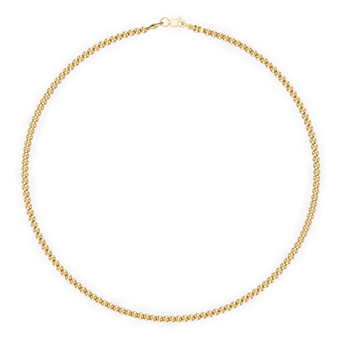 3mm Gold Ball Necklace