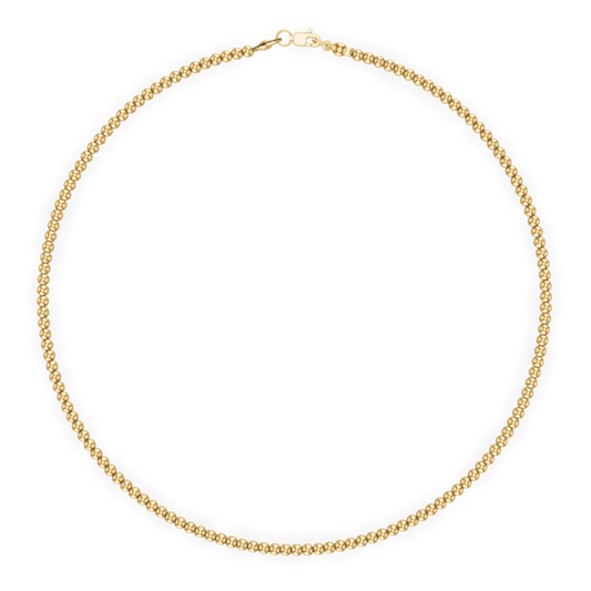 3mm Gold Ball Necklace