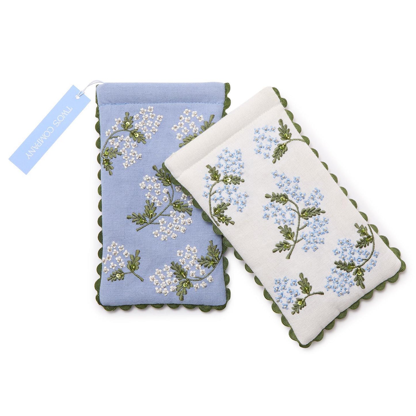 Hydrangea Embroidered and Embellished Multipurpose Eyeglass Holder