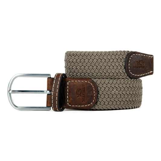 Beige Taupe Elastic Braided Belt