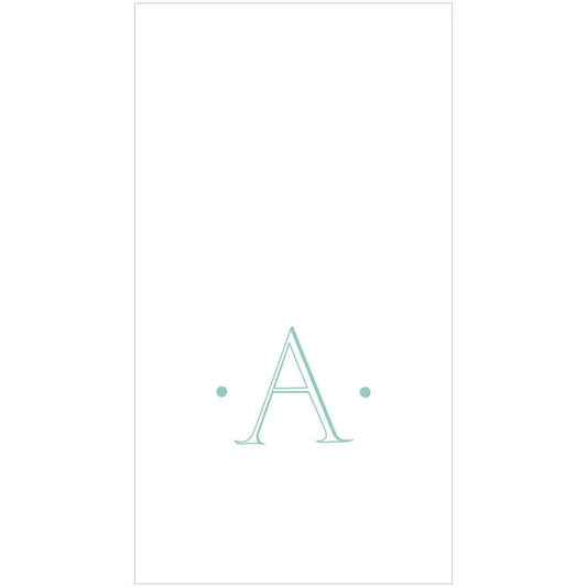 Antique Robin's Egg Single Initial Guest Towel Napkins