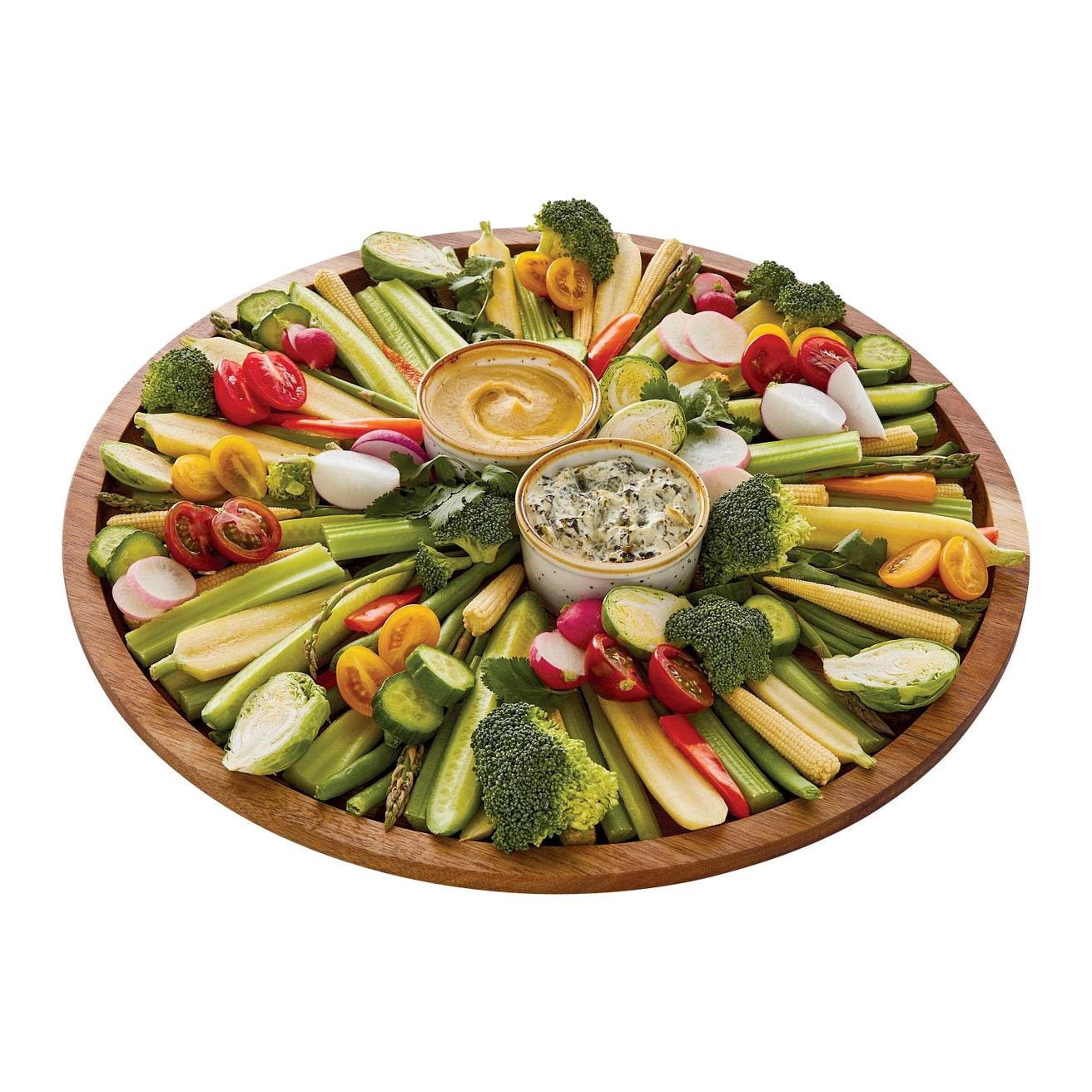 Farberware Build-A-Board Acacia Round Charcuterie Board with Locking Lid
