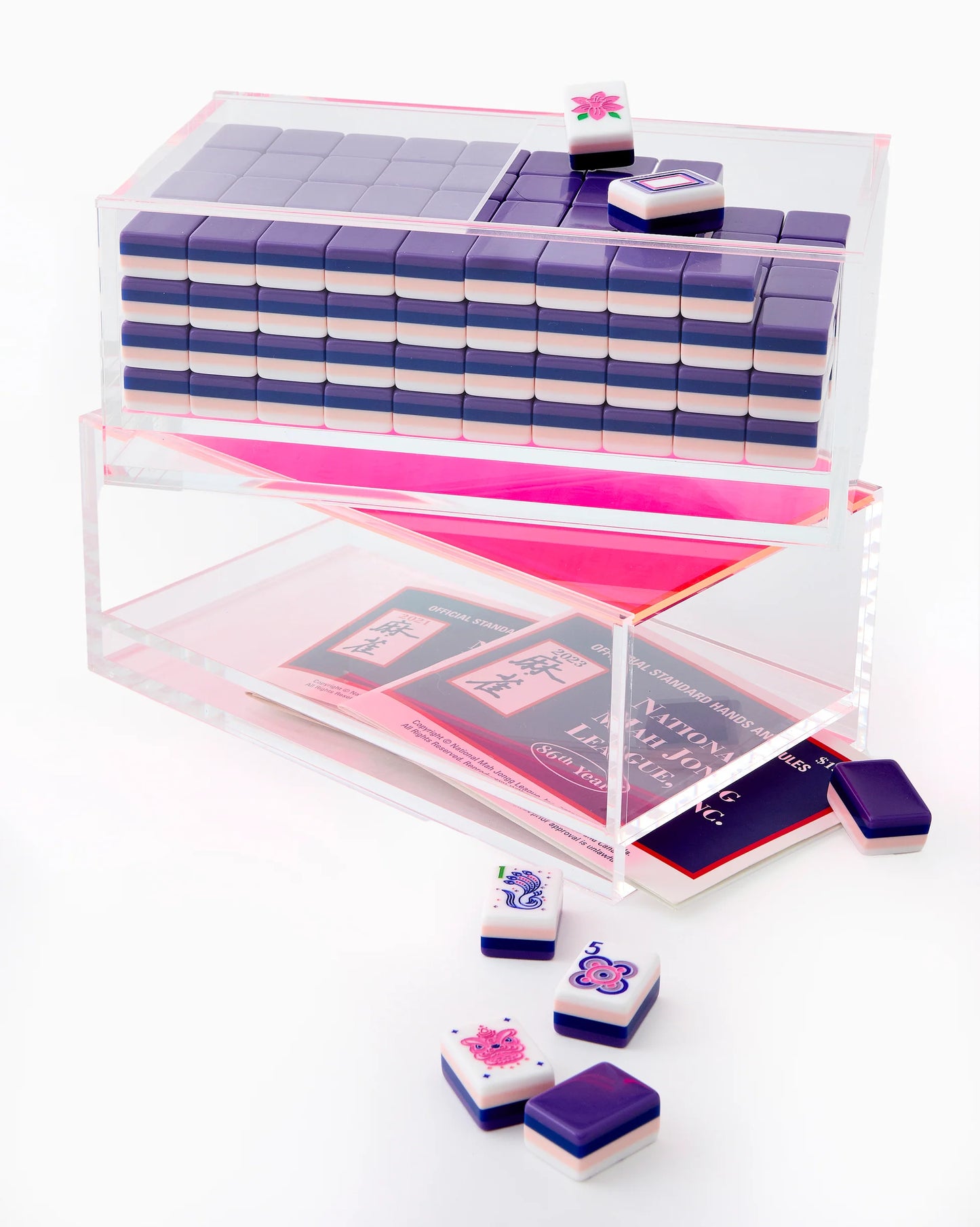 Mahjong Acrylic Box - Clear Lid