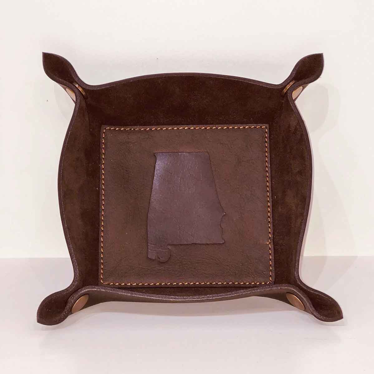 Alabama Leather Embossed Valet Tray