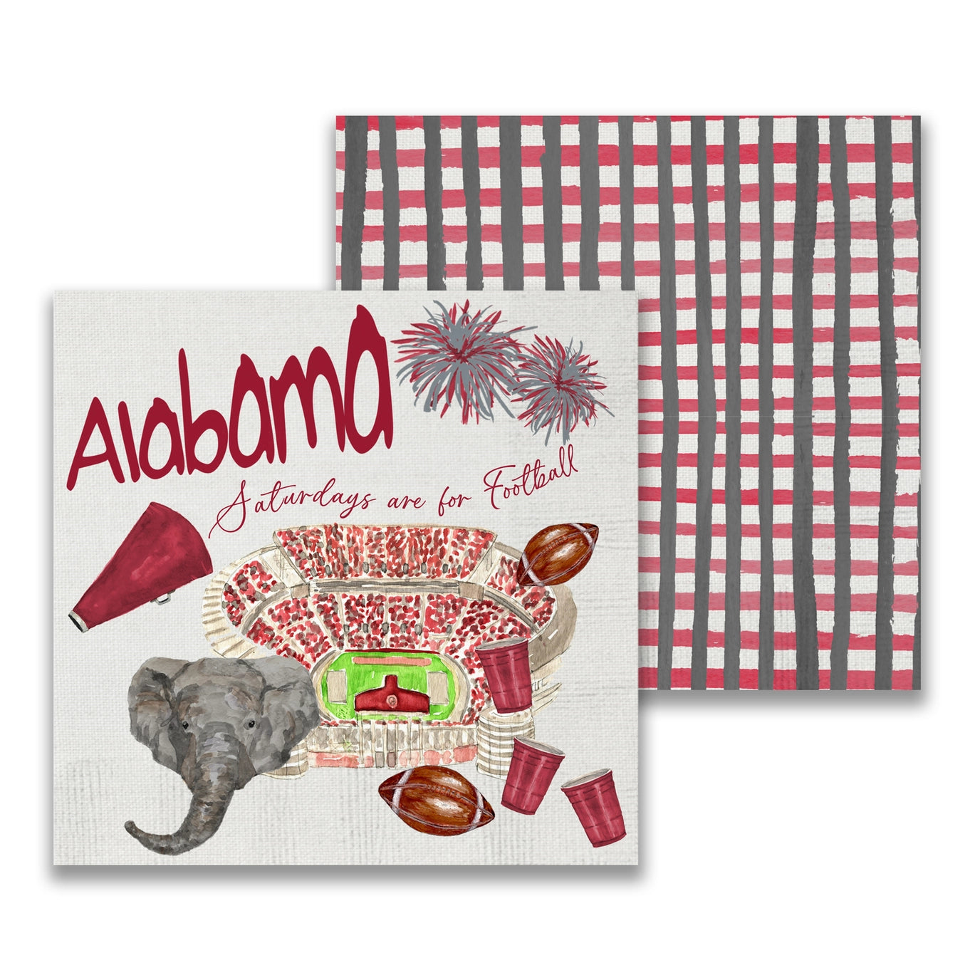 Alabama Football Pattern Cocktail Napkin