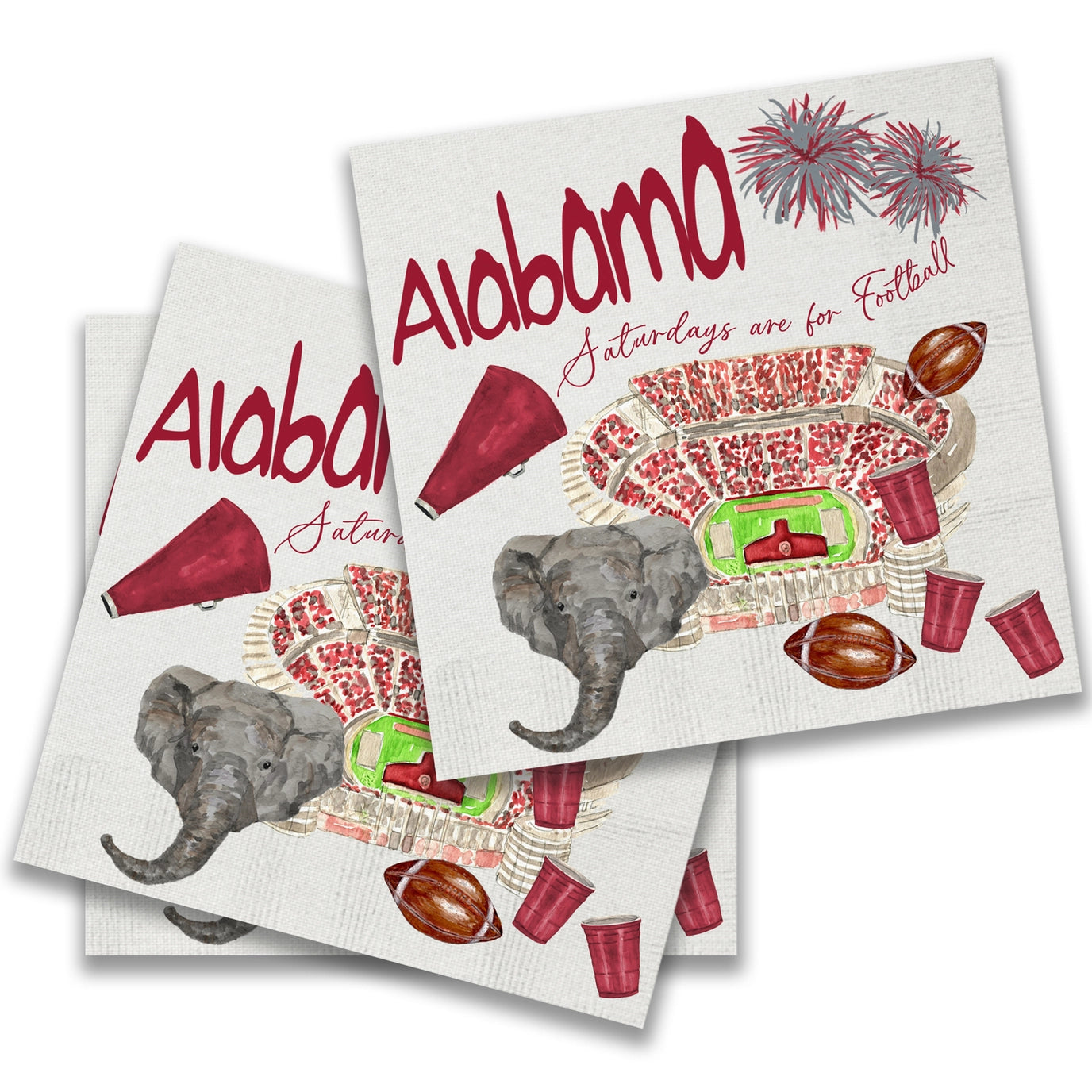 Alabama Football Pattern Cocktail Napkin