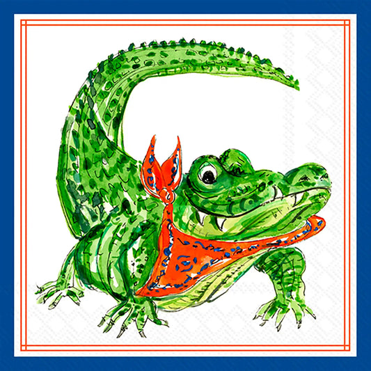 Orange Alligator Hometown Pride Cocktail Napkins