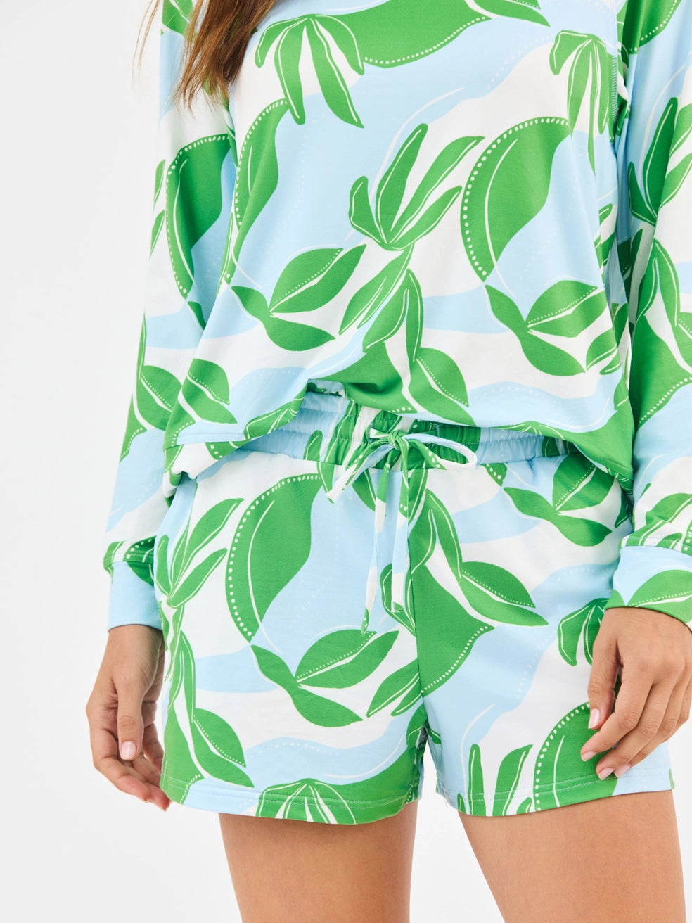 Annie In the Shade Green Pajama Shorts Set
