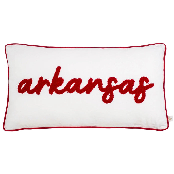 Arkansas Embroidered Lumbar Pillow