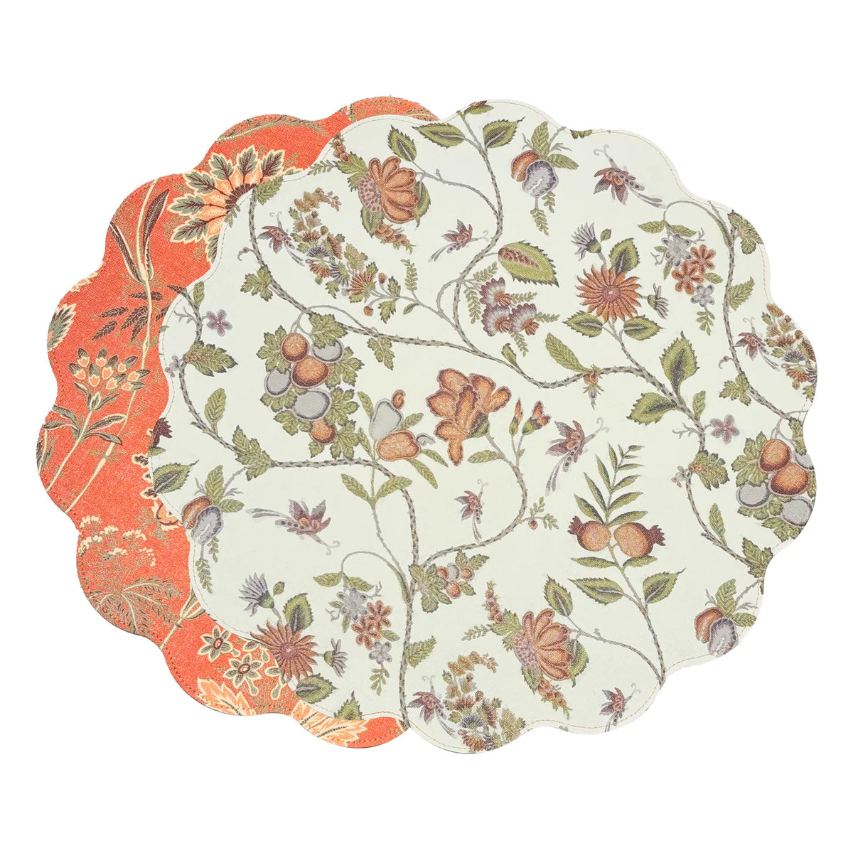 Vida Autumn and Branches Reversible Round Placemats Set of 4