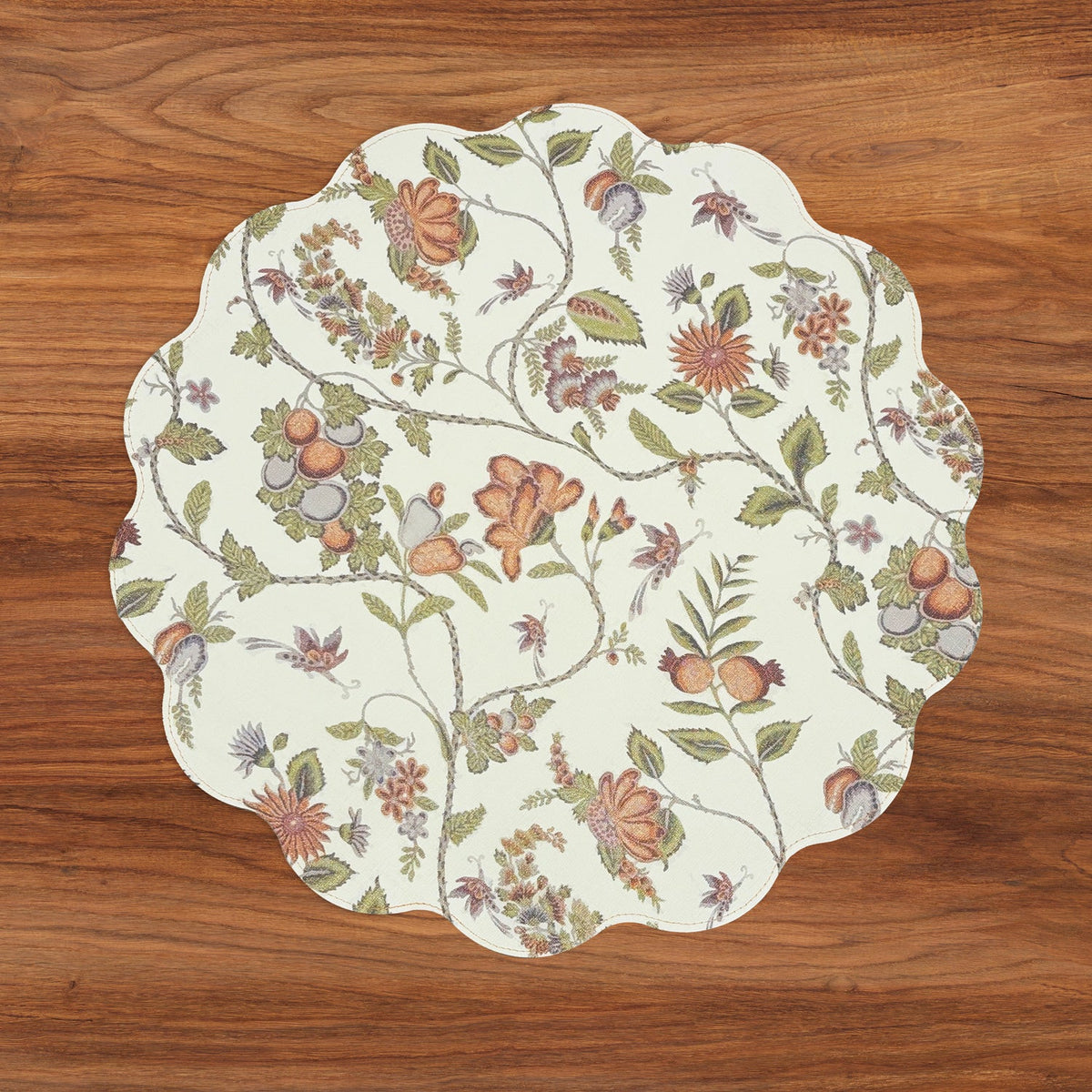 Vida Autumn and Branches Reversible Round Placemats Set of 4