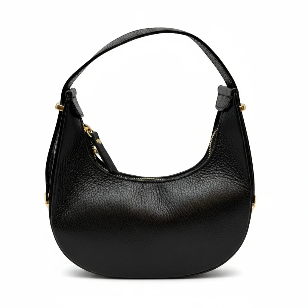 Leather Half-Moon Shoulder Bag