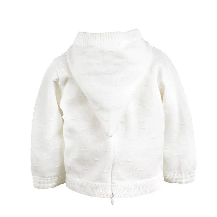 White Back Zip Hooded Cardigan