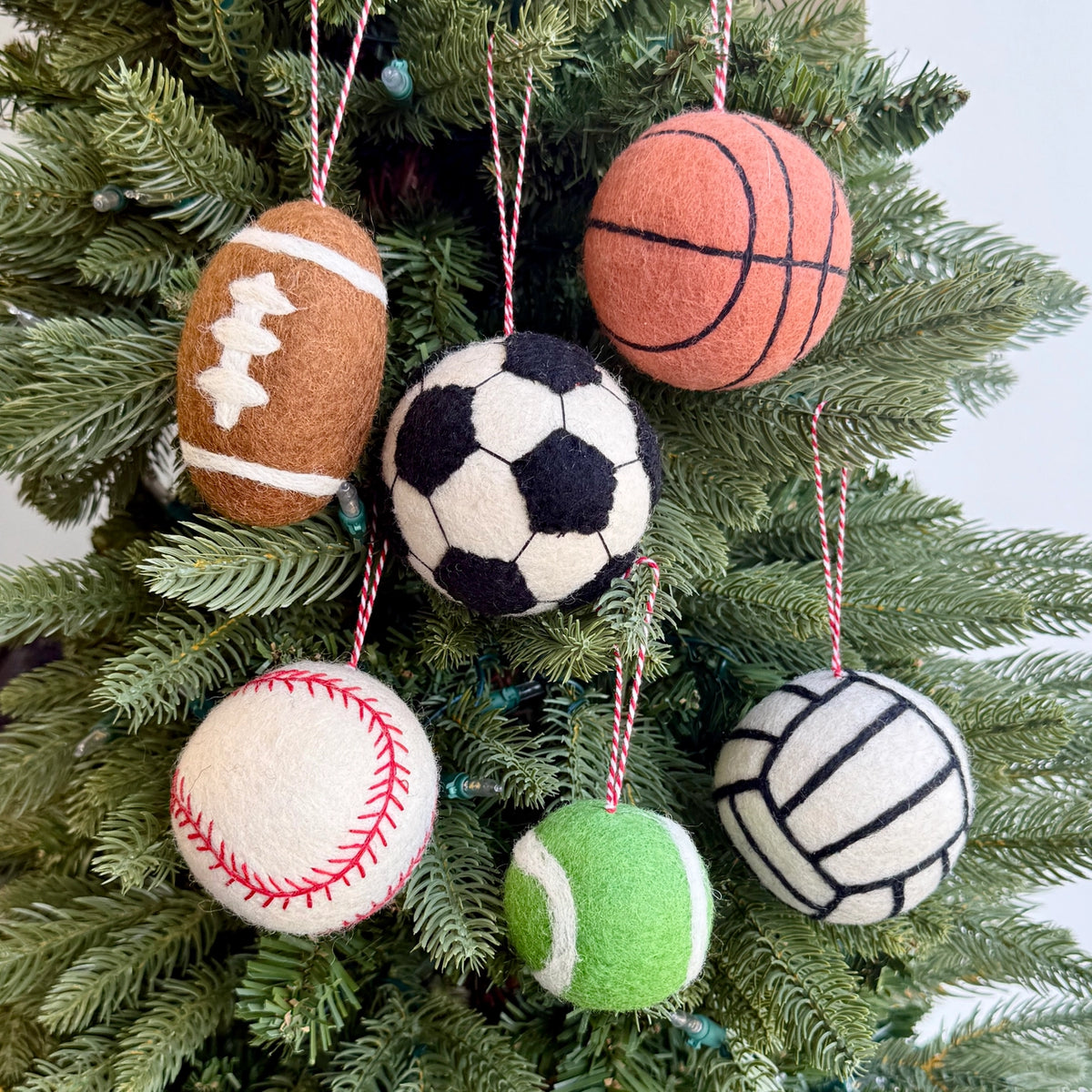 Sport Ball Felt Wool Christmas Ornament