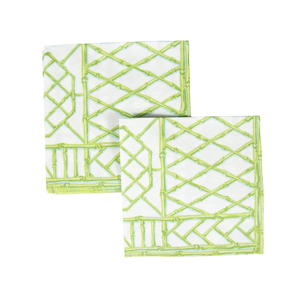 Bamboo Screen Moss Green Airlaid Paper Linen Luncheon Napkins