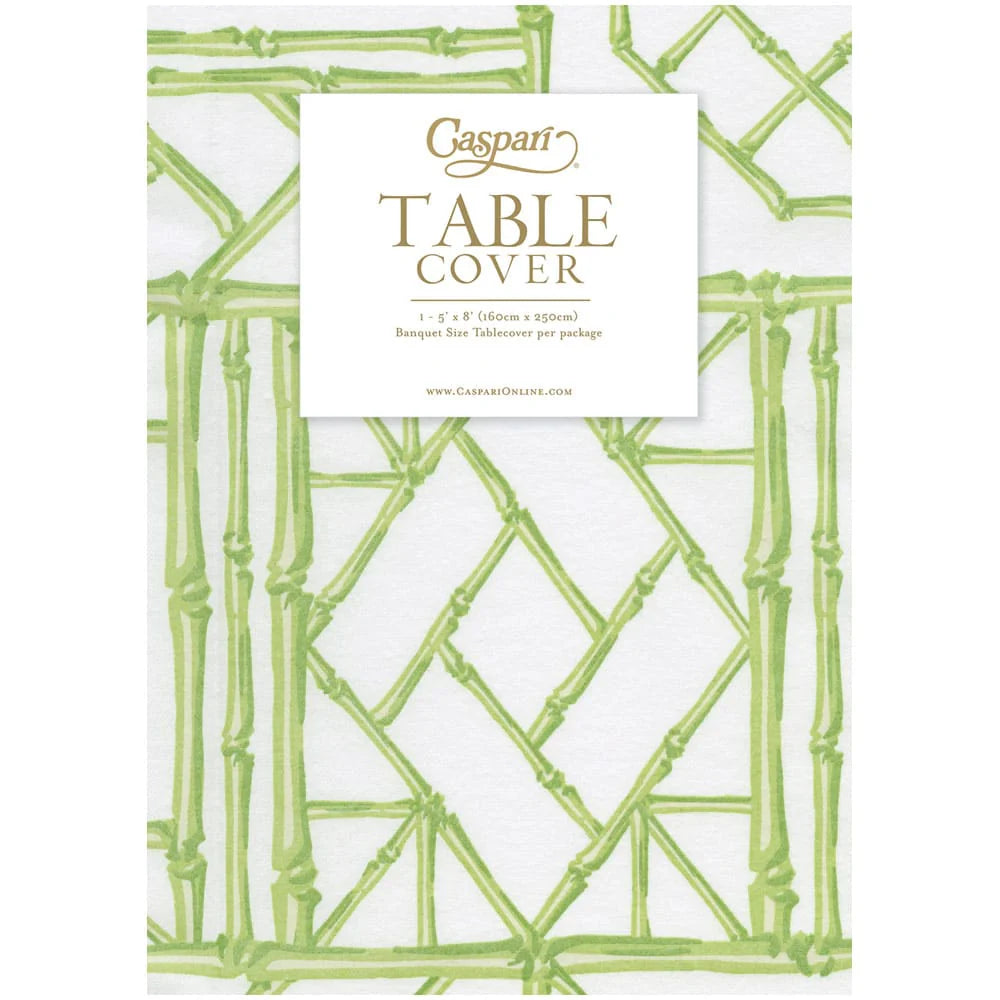 Bamboo Screen Moss Green Paper Linen Tablecover