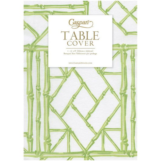 Bamboo Screen Moss Green Paper Linen Tablecover