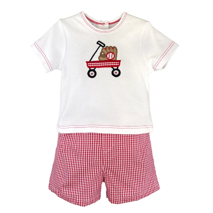 Baseball Applique Shirt & Short Set