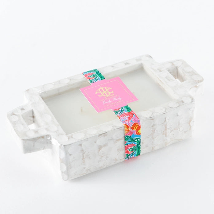 Beachy Peachy Sangria Whitewashed Rectangle Bowl