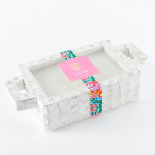 Beachy Peachy Sangria Whitewashed Rectangle Bowl