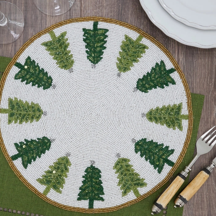 Beaded Christmas Tree Placemat