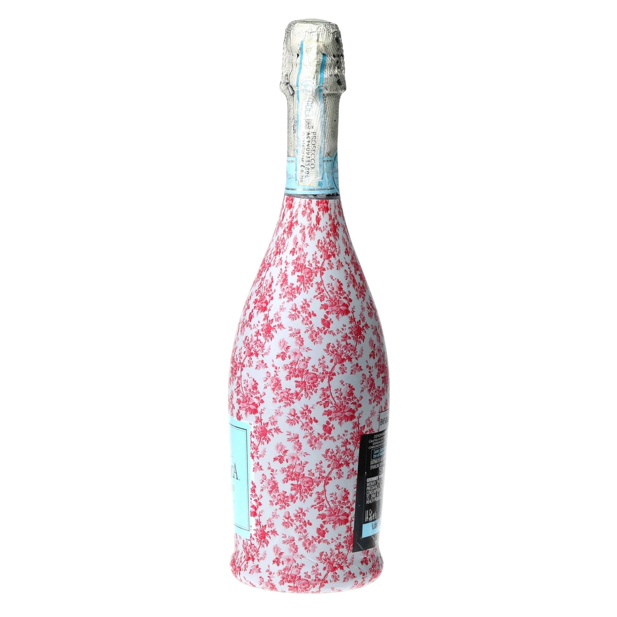 Beau Bottles Grandmillennial Pink Floral Prosecco Bottle Wrap