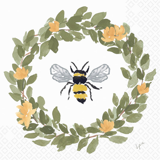 Bee Wreath Cocktail Napkins