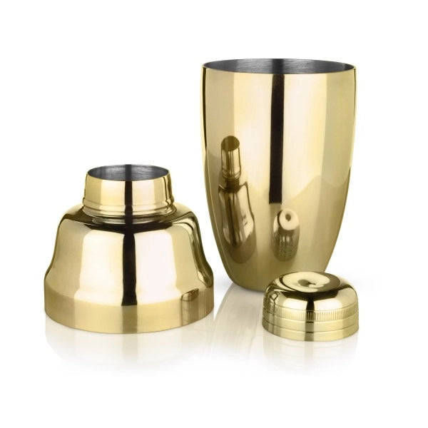 Belmont Gold-Plated Heavyweight Cocktail Shaker with Strainer