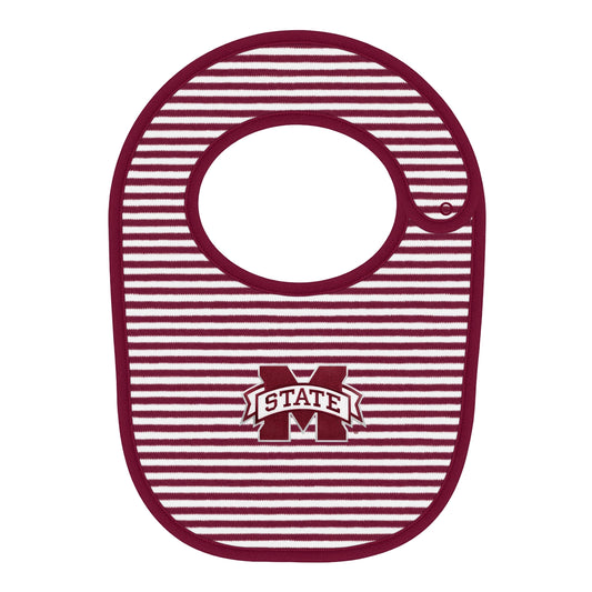 Mississippi State Bulldogs Newborn Striped Bib