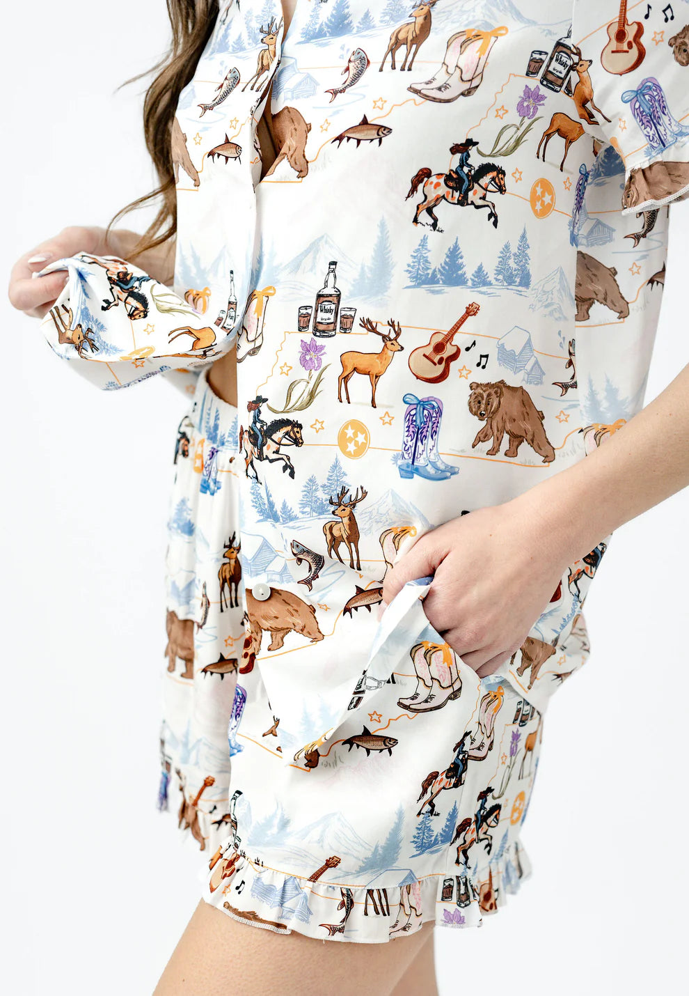 Big T Short Ruffle PJ Set