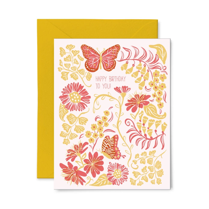 Floral Birthday Letterpress Greeting Card