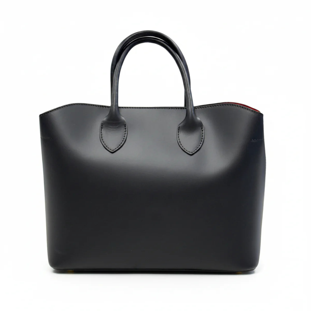 Genuine Italian Leather Handbag with Red Interior