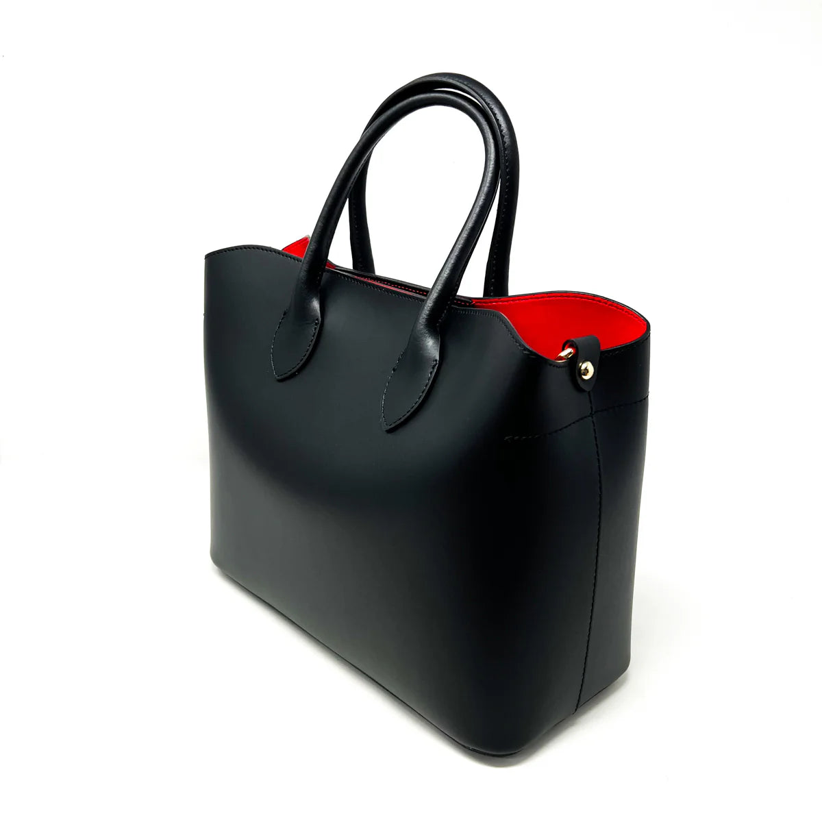 Genuine Italian Leather Handbag with Red Interior