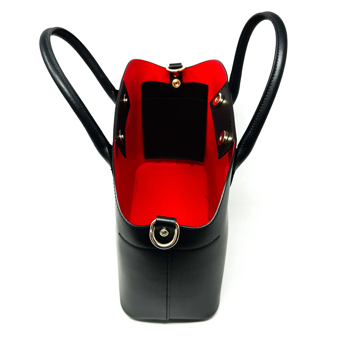 Genuine Italian Leather Handbag with Red Interior