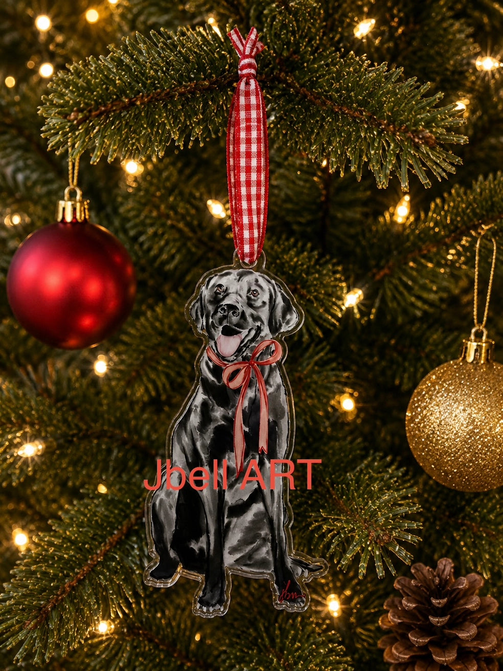 Black Labrador Retriever Acrylic Ornament
