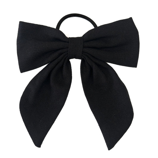 Beau Bottles Black Linen Bottle Bow