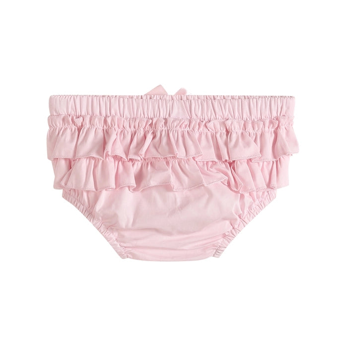 White and Pink Baby Bloomers Woven 2pc Set