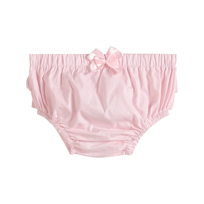 White and Pink Baby Bloomers Woven 2pc Set