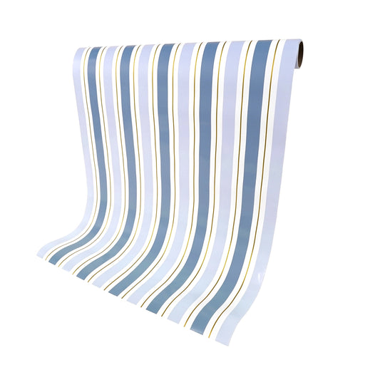 Blue Striped Paper Table Runner