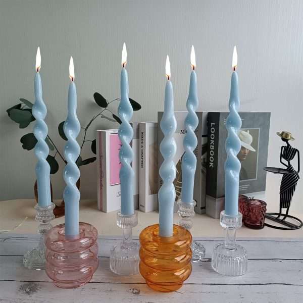 2-Pack Handmade Spiral Taper Candles