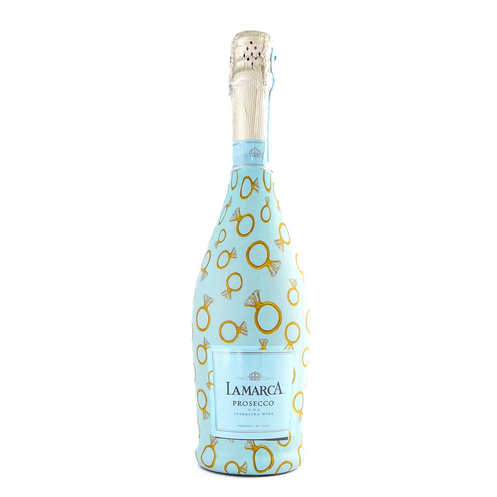 Beau Bottles Prosecco Wrap – Blue Engagement Ring