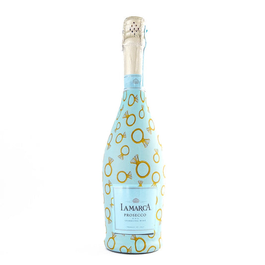 Beau Bottles Prosecco Wrap – Blue Engagement Ring