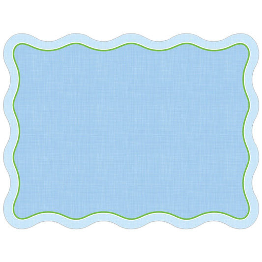 Blue Linen With Light Blue Border Posh Die-Cut Placemat
