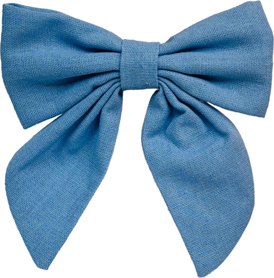 Beau Bottles Blue Linen Bottle Bow