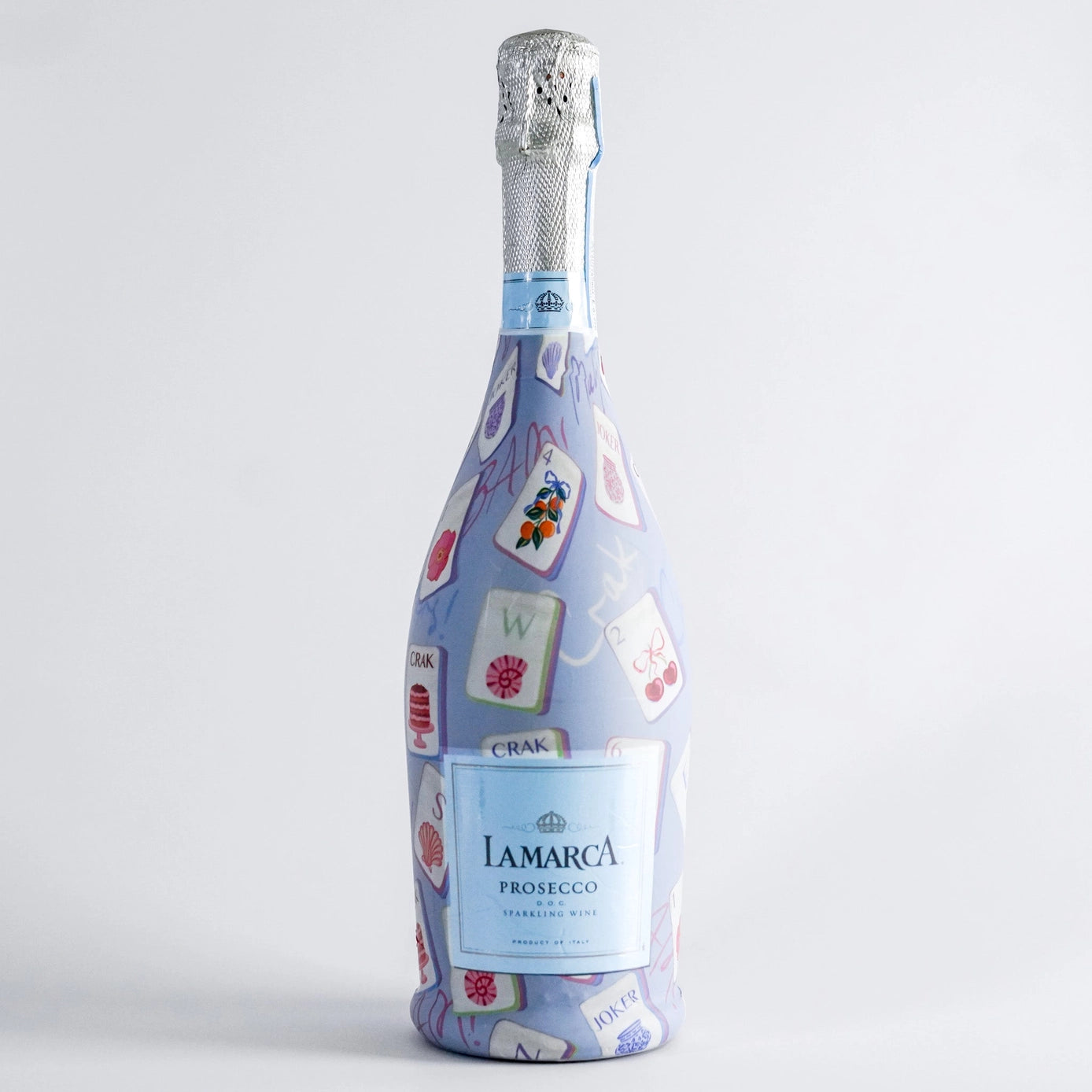 Beau Bottles Prosecco Wrap – Pastel Blue Mahjong