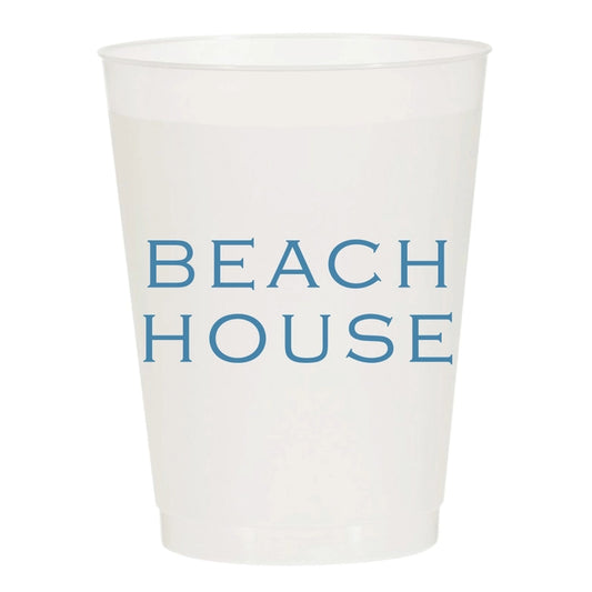 Blue Beach House Frosted Cups