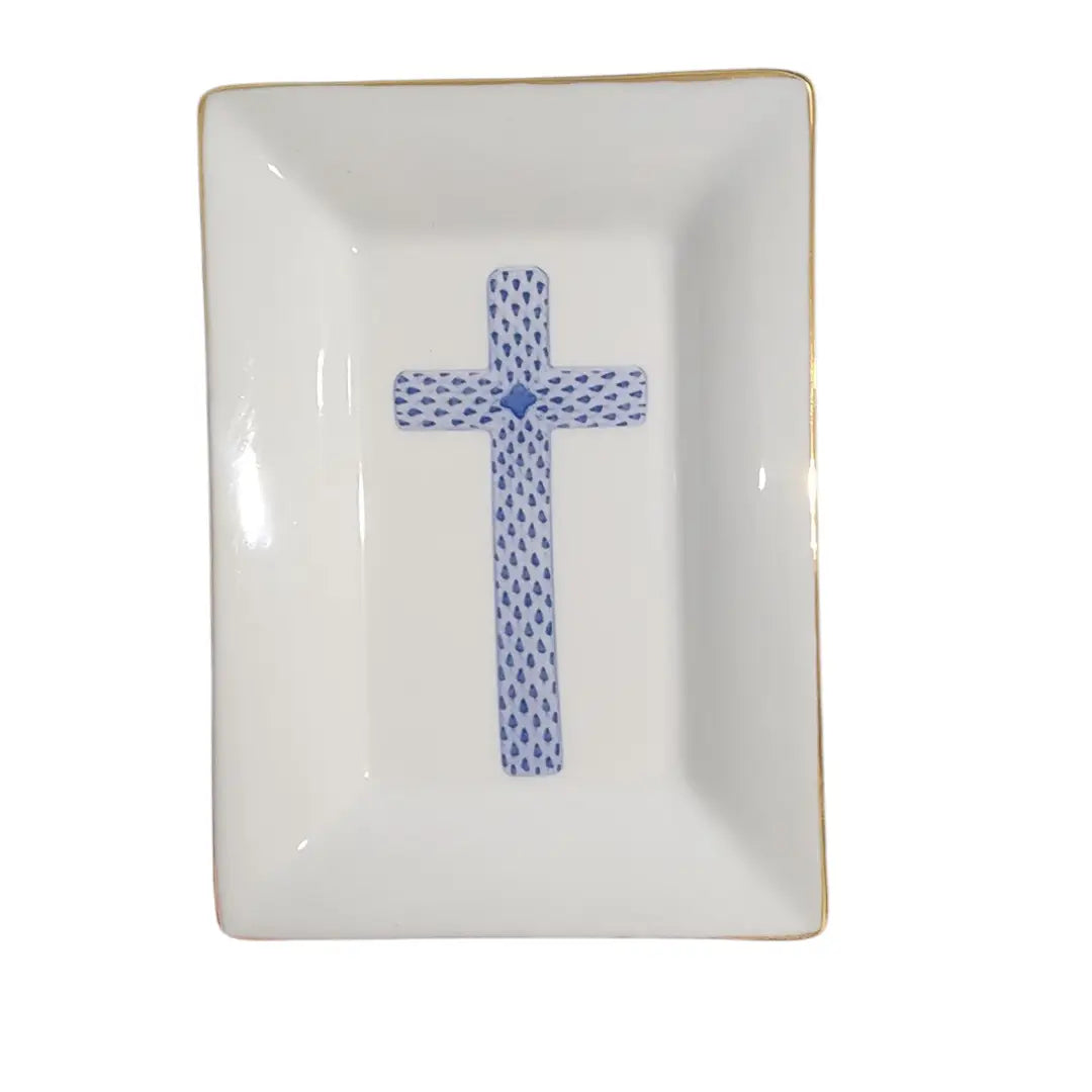 Cross Porcelain Trinket Tray