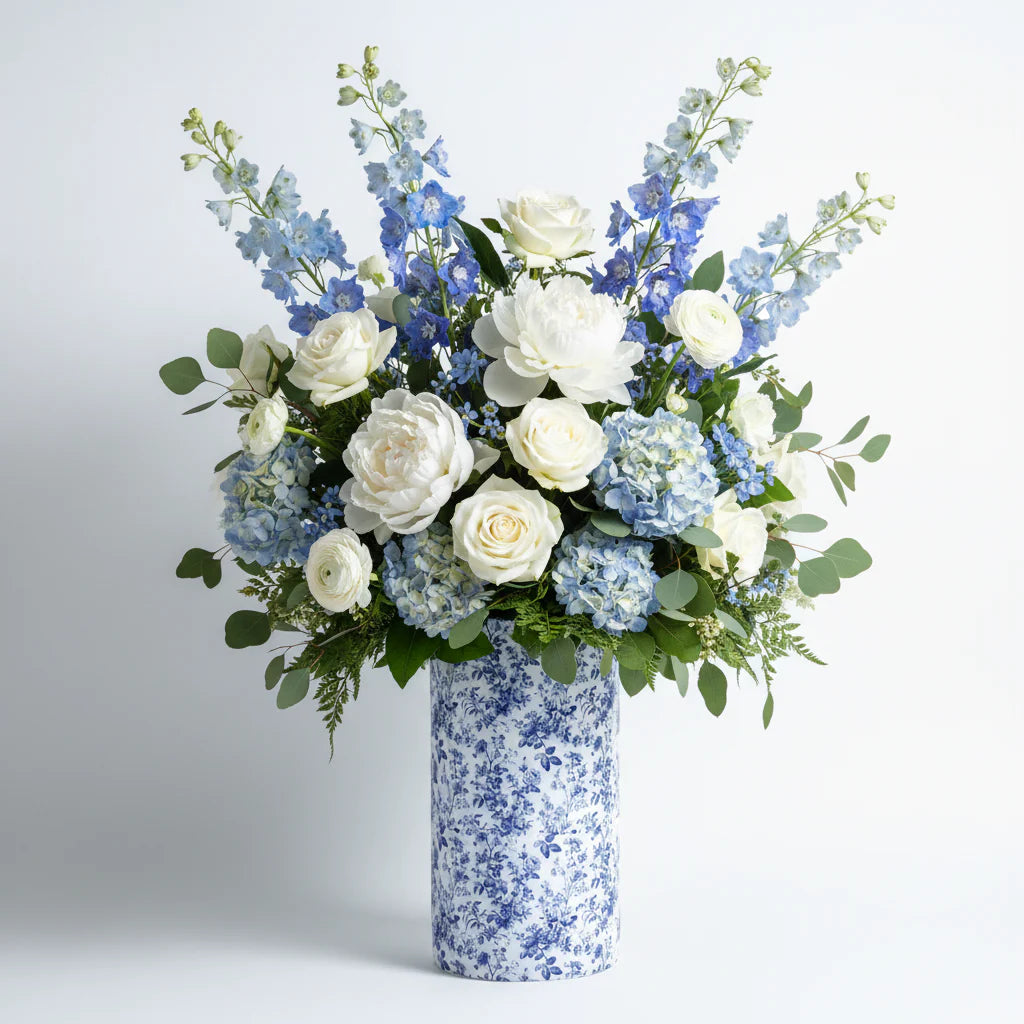 Beau Bottles EverVase Wrap – Blue Florals