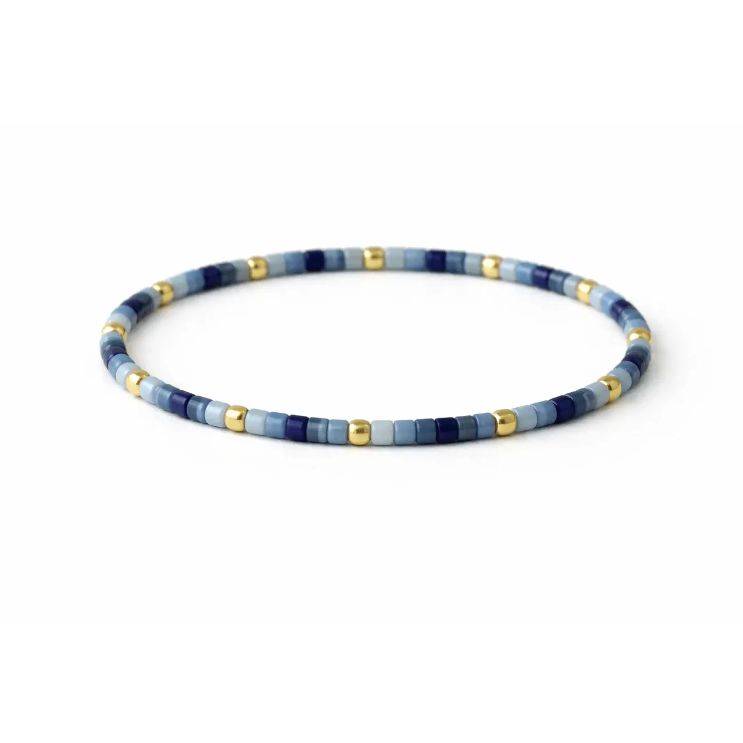 Endless Summer 14k Gold Filled & Blues Beaded Bracelet