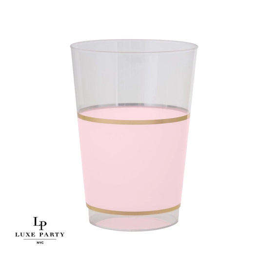 12 oz Round Blush and Gold Plastic Cups